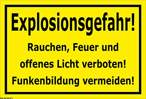 Melis-Folienwerkstatt Schild Explosions-Gefahr - 30x20cm - Bohrlöcher - 3mm Hartschaum – 20 VAR S00060-055-C