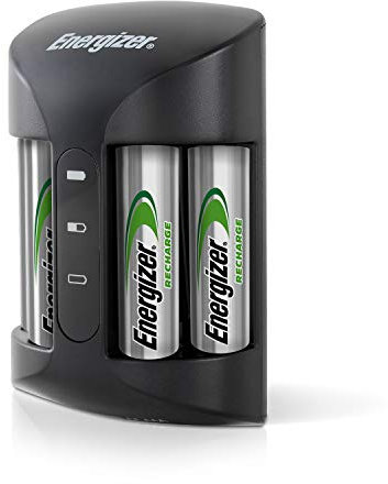 Energizer Battery Charger, Recharge Pro, for AAA and AA Batteries (4x AA Rechargeable Batteries Included)