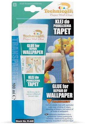 NEW 1 x 100 ml Transparent Colle pour réparation de papier de papier peint vinyle Technicqll