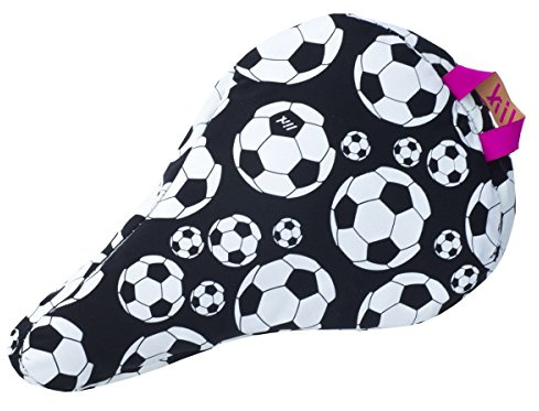 Liix Unisex-Sattelbezug für Kinder, Fußball, Schwarz, Einheitsgröße