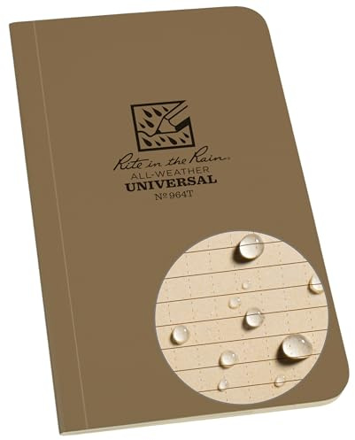 Rite in the Rain Allwetter-Notizbuch, weicher Einband, 8,9 x 15,2 cm, grüner Einband, Universal-Muster (Nr. 964), unisex - erwachsene, Field Flex Cover, R-964T, hautfarben, 3¼ x 6-Inch | Für den Außenbereich