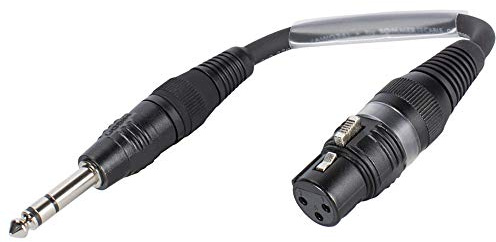 Sommer Cable Adapterkabel 6,3mm Klinke 3-pol male auf XLR 3-pol female 15cm HICON Stecker | SGFGU0015-SW