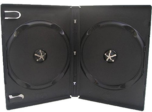Toner UK - Confezione da 100 custodie doppie per DVD, 14 mm, colore: Nero