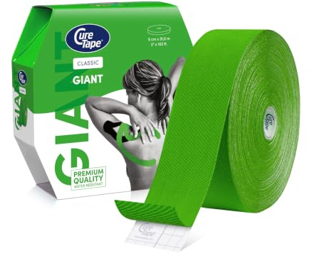 CureTape® Kinesiologie Tape (5 cm x 31,5 m) | Wasserfest und latexfreies Kinesiotapes | Kinesiotape mit TÜV-Zertifikat | Sporttape für den Profi | Physio Tape für Verletzungen & Beschwerden | Grün