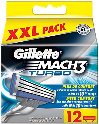 Auslaufmodell Gillette Mach3 Turbo X Rasierklingen, 12 Stück