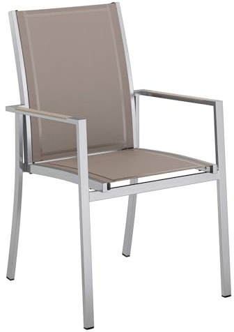 OUTLIV. Oviedo Stapelsessel, klappbar, stapelbar, Taupe | Edelstahl und Kunststoff; klappbar und stapelbar; 56x62x91cm; Taupe; platzsparend, pflegeleicht; für Garten und Terrasse