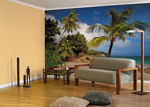 Komar 8 – 885 368 x 254 cm Seychelles Praslin playa Scenic papel pintado de – azul (Pack de 8)