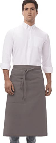 Chef Works Unisex Bistro Chef Apron, Slate, One Size