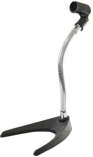 Pyle Asta Microfono, Braccio Microfono Flessibile 20,8 cm e Base a U Solida, Asta Microfono Scrivania, Supporto Universale Perfetto per Tavolo o Banco