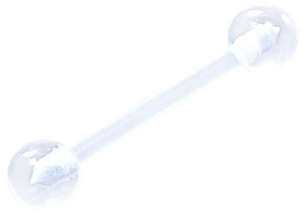 Biegsames Brustwarzen- oder Zungenpiercing aus Acryl, 14 g, 1,6 x 16 mm, Kugeldurchmesser 5 mm