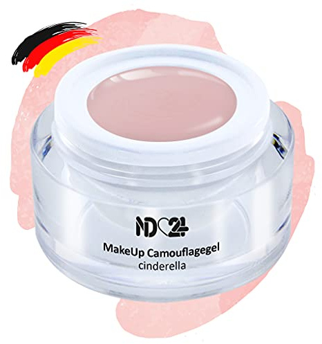ND24 NailDesign – Make Up Camouflage Gel für Gelnägel – Cover Gel für eine Nagelmodellage wie im Nagelstudio – Aufbaugel für Babyboomer Nägel – Made in Germany & vegan (5ml | cinderella)