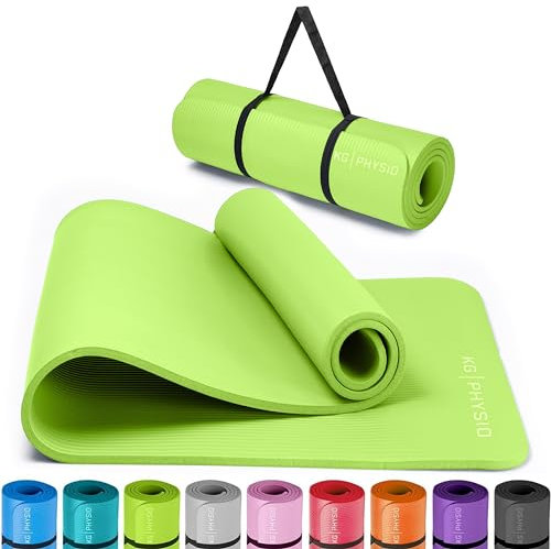 KG PHYSIO Yogamatte Rutschfest & Gepolstert - Yoga Matte mit Tragegurt, Fitnessmatte, Sportmatte Dicke 8mm, Gymnastikmatte, Gym Matte, Pilates Matte, Fitness Matte, 183x60cm
