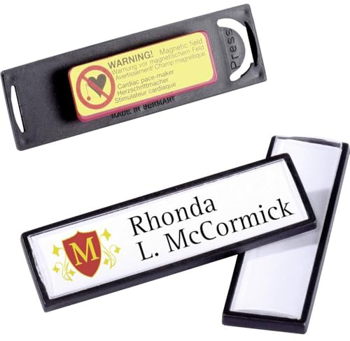 Durable Namensschild Clip-Card (mit Magnet, 17 x 67 mm) Packung à 25 Stück, schwarz, 813201