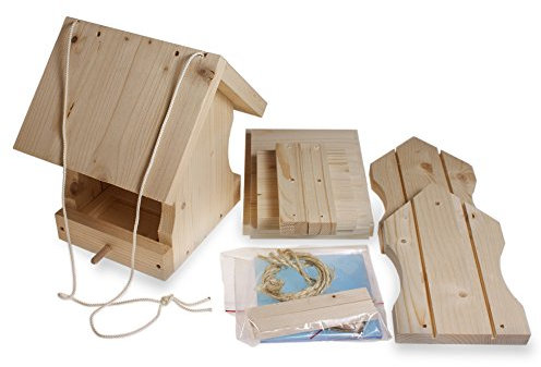YAKEBA | Vogelhaus Bausatz für Kinder und Erwachsene | Vogelfutterhaus Bausatz aus unbehandeltem Deutschen Fichtenholz