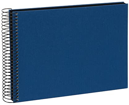 goldbuch 20996 Spiralalbum Bella Vista, Foto Album 24x 17cm, Fotoalbum mit 40 schwarze Seiten, Erinnerungsalbum aus Leinen, Fotobuch für Bilder und Fotos zum Einkleben, Blau
