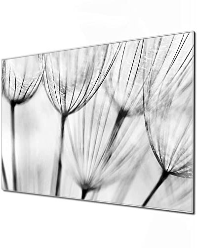 banjado Glas Magnettafel (90 x 60cm) - Magnetwand Glas - Magnetpinnwand als Memoboard - Pinnwand Magnettafel Küche, Büro, Kinderzimmer - Pusteblumen SW
