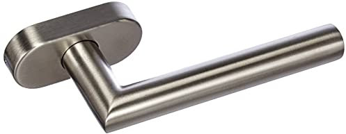 Maniglia in acciaio inox satinato Alpertec modello Moskau-II, con rosetta, diversi modelli, per finestre, lunghezza maniglia: 40 mm