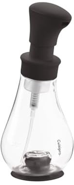 Cuisipro Schaum Seifenspender Schwarz 390 ml, Pump-Schaumspender Seife mit 75% weniger Seifenverbrauch, rutschfester Spülmittelspender Küche mit Saugnapf, wiederbefüllbarer Seifenspender Kunststoff