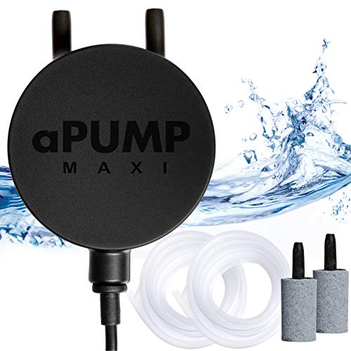 COLLAR Aquarium Air Pump - Quiet Air Pump - Fish Tank Air Pump - Fish Oxygen Air Pump Accessories Silicone Tubing Air Stone Aquarium Kit Aquarium up to 30 liters Apump Maxi Plus