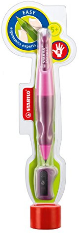 STABILO Ergonomischer Druck-Bleistift für Rechtshänder -EASYergo 3.15 in pink - Härtegrad HB & Spitzer
