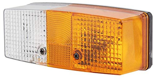 HELLA Feu clignotant - Halogène - 12V / 24V - Montage en saillie/Raccord fileté - ECE - Fiche: Fiche plate - avant/gauche - Quantité: 1 - 2BE 003 184-051, Blanc,Jaune