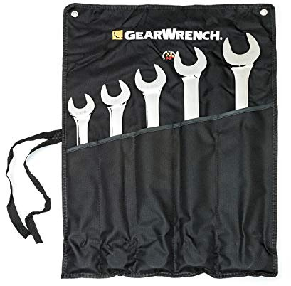 GEARWRENCH Juego de llaves combinadas de 5 piezas de 12 puntos, SAE, patrón largo - 81921