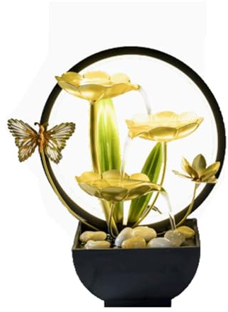 YBNKKUXKN Fontana da Tavolo Fontana d'Acqua da Tavolo con Ornamenti in acque da Lampada Decorazioni per mobili Arte Ferro Cascata per Camera da Letto per Il Soggiorno Tavolo Decorazione