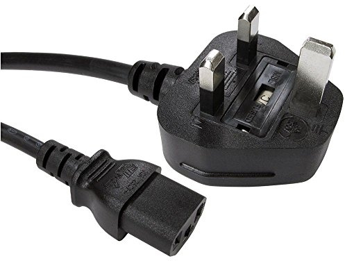 ShaniTech UK Plug to IEC C13 2M Mains Power Cable for TV, Samsung, Panasonic, Sony, Kettle, PC, Monitor & printer Lead Cord