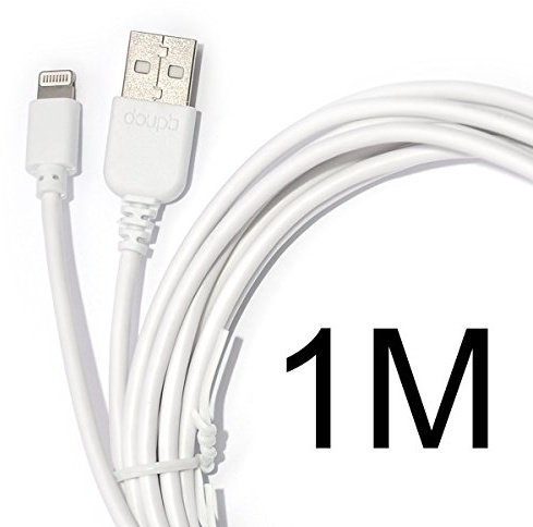 doupi 1m Ladekabel USB Datenkabel 8pin Stecker Anschluss Kompatibel mit iPhone iPad iPod, weiß