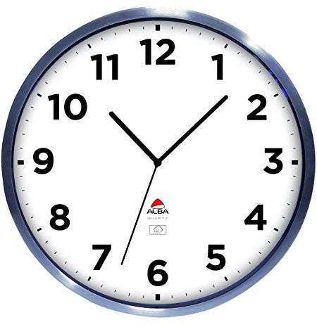 ALBA - HOREXTRA R - Wanduhr - Großes Format - Außenuhr - Funkgesteuert - Metall und Glas - Wasserdicht - Automatische Zeiteinstellung - 35,5 cm