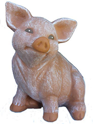 STEINFIGUREN SPICKER Steinfigur Schwein, 127/3 Ferkel, Gartenfigur Steinguss Tierfigur Terrakotta Patina