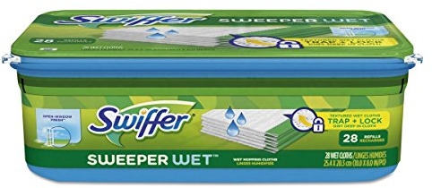 Swiffer 82856 Wet Refill Cloths, Open Window Fresh, Cloth, White, 10 x 8, 28 per Box (Case of 6 Boxes)