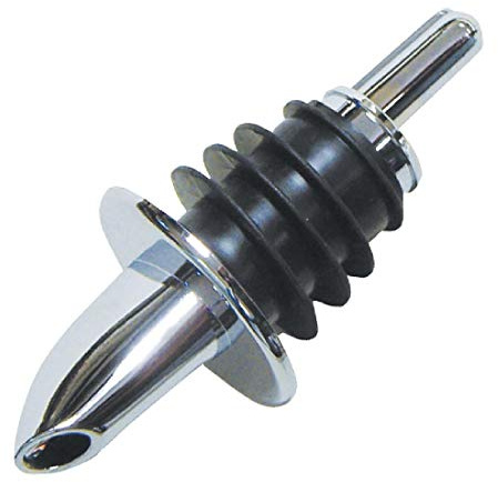 Beaumont Freeflow Short Spirit Pourer (Pack of 10), Black & Chrome, Medium Pour Speed, Drinks Pourer, Rubber Seal Locks into Bottle, Liquor Pourer, DL225 | Medium pour speed and tight rubber seal prevent leaks while ensuring accurate portion control for busy bars.