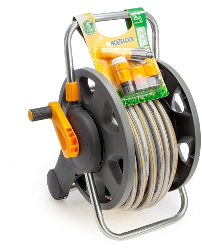 Hozelock 2 In 1 Hose Reel with 25m Maxi Plus Hose + Fittings