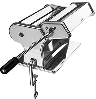 Lacor - 60391 - Máquina para hacer pasta fresca manual con manivela, Acero Inoxidable, 9 cortes, Lasaña, canelones, espaguetis, fetuccini, tallarines, 32 x 20 x 16 cm