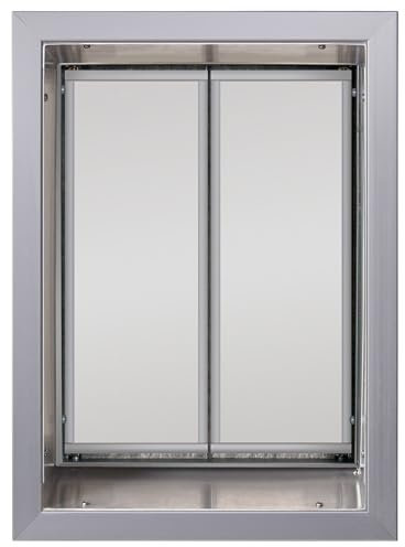 Plexidor Performance Wandhalterung, Haustiertüren, silberfarben, energieeffiziente Hundetür mit Schloss und Schlüssel (XL)