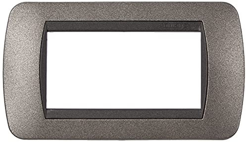 BTicino L4804GF Living International Placca 4 Posti, Grafite