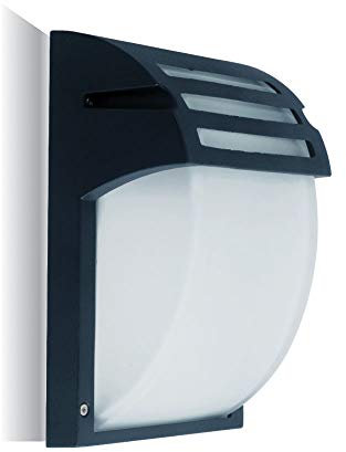 Portalampada Moderno da Parete Ip44 Vetro e Alluminio Nero