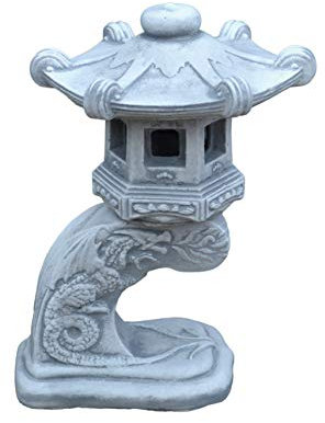 gartendekoparadies.de Rankei Japanese stone lantern, H. 32 cm, 5 kg, gray, frost-proof made of cast stone for outdoor use