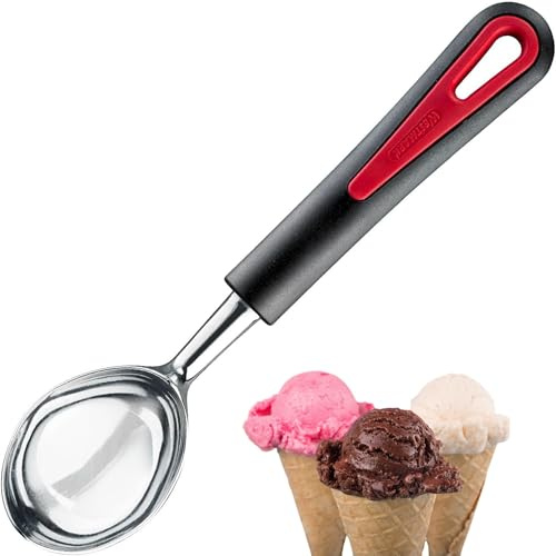 Westmark Speise-Eislöffel/Eisportionierer, Verchromt, Länge: 21,5 cm, Metallguss/Kunststoff, Gallant, Schwarz/Rot, 29582270