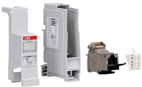 ABB IPM/S 1.1 IP-Patchmodul RJ45 - Kat. 6A/Class EA REG Montage | Geschirmte RJ-45-Buchse für 10-Gigabit-Ethernet, PoE+ Support, 360 Grad Schirmung und Erdungsklemme 2CDG120036R0011
