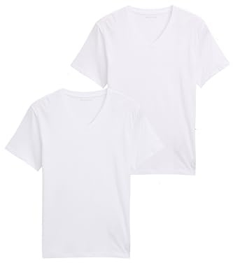 TOM TAILOR Män, Unisex T-tröja Vit, XL, Paket med 2