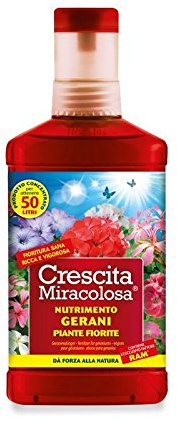 Blumen - Abono líquido para geranios y flores, crecimiento milagroso, 750 ml