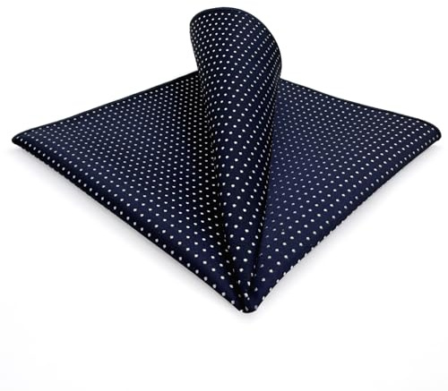 S&W SHLAX&WING Pañuelo de Bolsillo para Hombres Puntos Azul Marino 32cm Nuevo