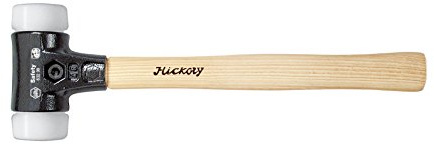 Wiha Martillo de cara blanda Safety de dureza media/muy duro con mango de madera Hickory, cabezal redondo 60, 400 mm (26647)