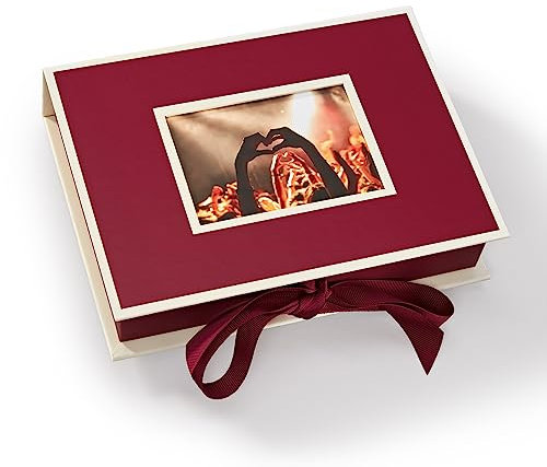 Semikolon 352512 Kleine Fotobox mit Einschubfenster - 20,7 x 15,3 x 4,7 cm - für 13 x 18 cm Fotos - burgundy dunkel-rot