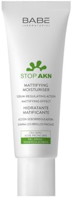 Laboratorios Babé - STOP AKN Crema Hidratante Matificante 50 ml | Piel Grasa | Niacinamida | Acción Antibiótica y Cicatrizante | Tratamiento Facial para Acné | Crema Hidratante Facial Mujer Piel Grasa