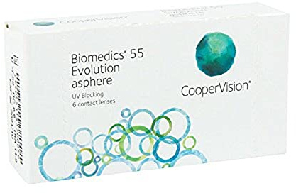 BIOMEDICS EVOLUTION CooperVision Biomedics 55 Evolution Monatslinsen weich, 6 Stück / BC 8.90 mm / DIA 14.20 mm / -2.00 Dioptrien