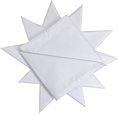 DUDU N GIRLIE Super weiche 100% Baumwolle Herren Luxus Taschentücher 12er Pack Weiß, Gesäumter Stich, 40 X 40 CM