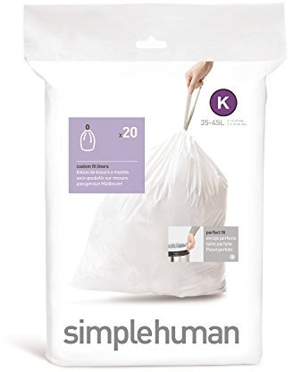 simplehuman code K, custom fit bin liners, 400 pack